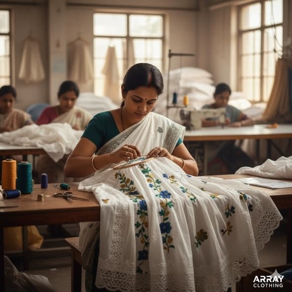 Intricate hand embroidery