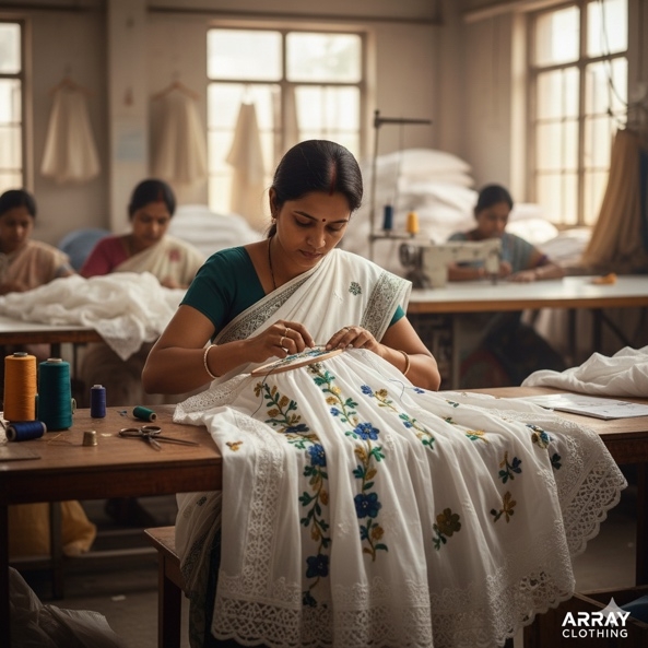 Intricate hand embroidery